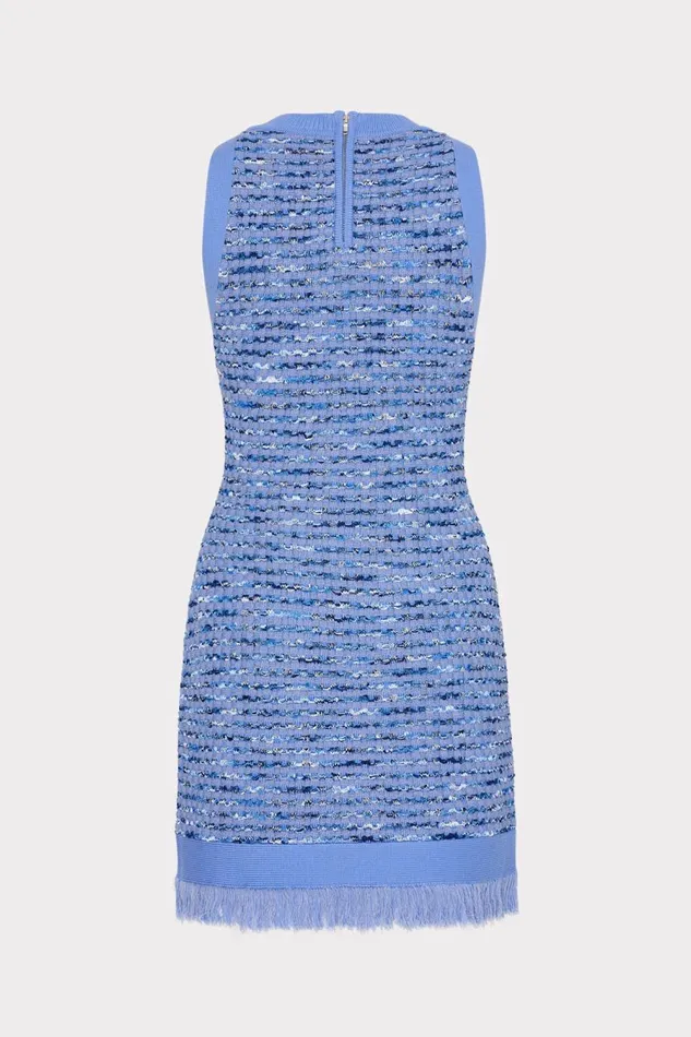 Women Dresses Milly Textured Fringe Knit Mini Dress Blue Women Dresses Milly Textured Fringe Knit Mini Dress Blue