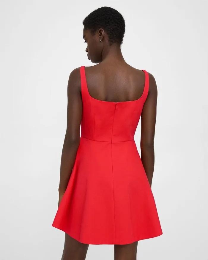 Women Dresses Theory Flared Mini Dress In Cotton Piqueacute Grenadine