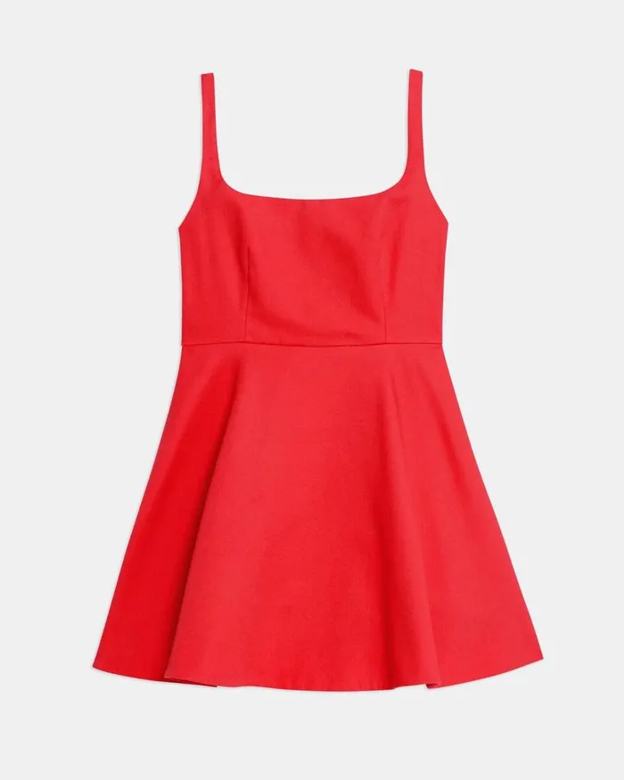 Women Dresses Theory Flared Mini Dress In Cotton Piqueacute Grenadine