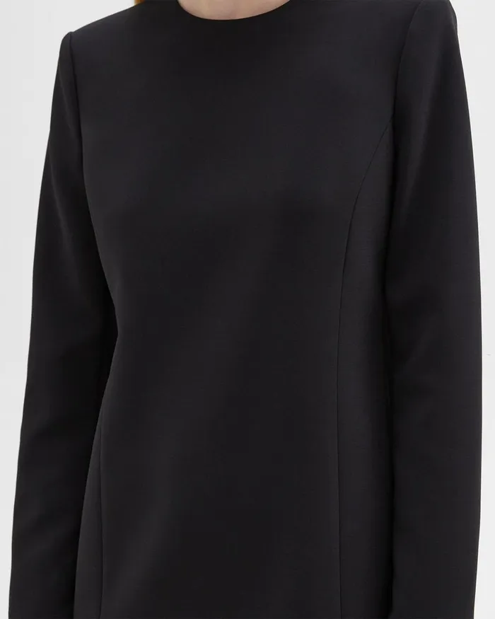 Women Dresses Theory Mini Tunic Dress In Crepe Black