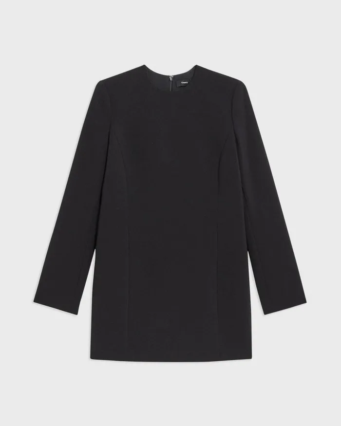 Women Dresses Theory Mini Tunic Dress In Crepe Black