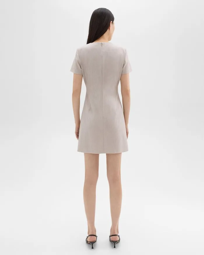 Women Dresses Theory Sheath Dress In Good Wool Sand Melange