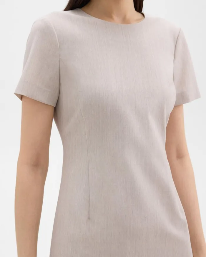 Women Dresses Theory Sheath Dress In Good Wool Sand Melange