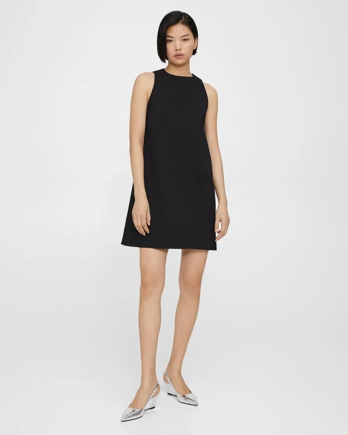 Women Dresses Theory Shift Dress In Textured Gabardine Black