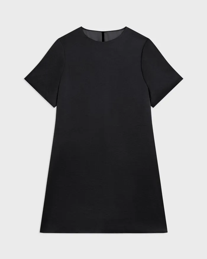 Women Dresses Theory TShirt Dress In Crushed Satin Black