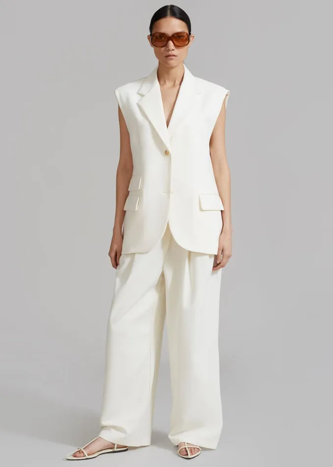 Women Eloise Trousers 8211 Cream The Frankie Shop Bottoms