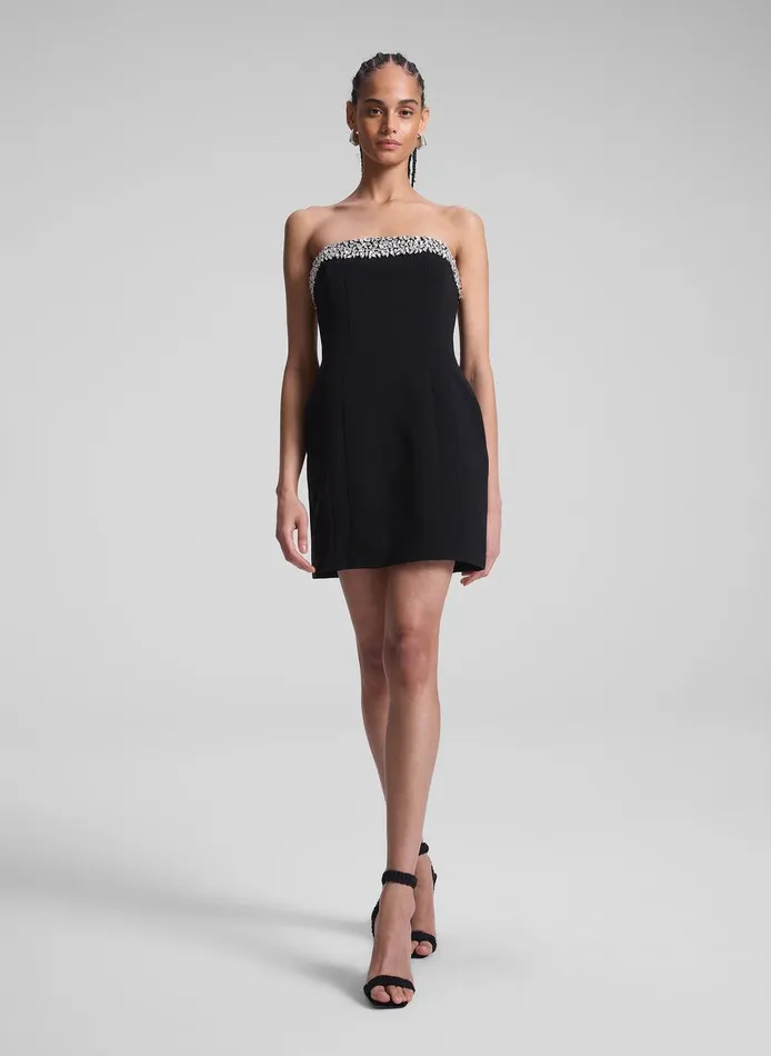 Women Elsie Strapless Embellished Mini Dress Blackcrystal ALC Dresses