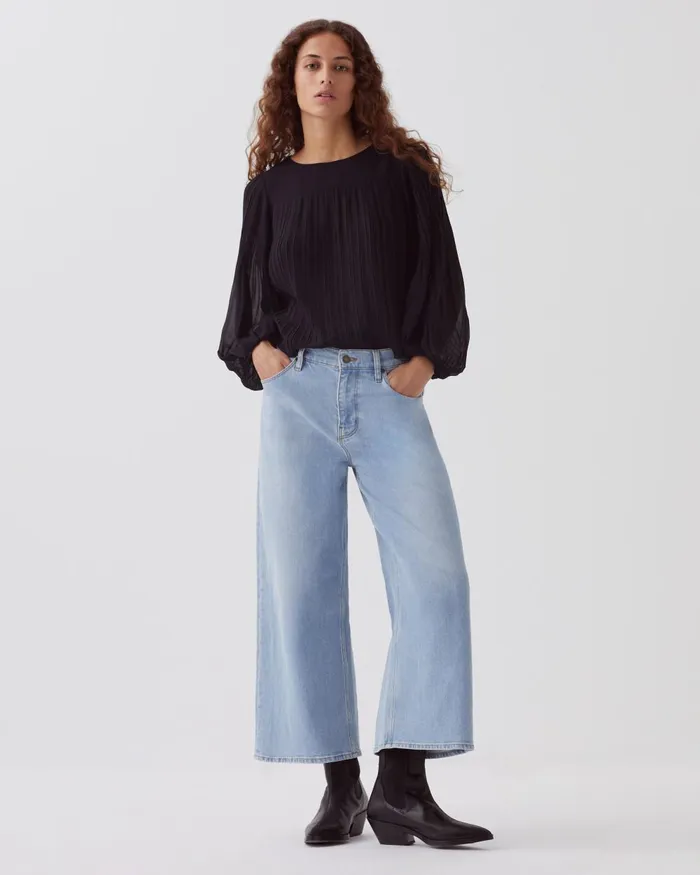 Women Emy 8211 Wide Cropped Jeans Light Wash Comptoir Des Cotonniers Jeans