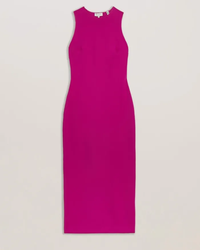 Women ESTHAA 8211 Sleeveless Scuba Bodycon Midi Dress Purple Ted Baker Dresses