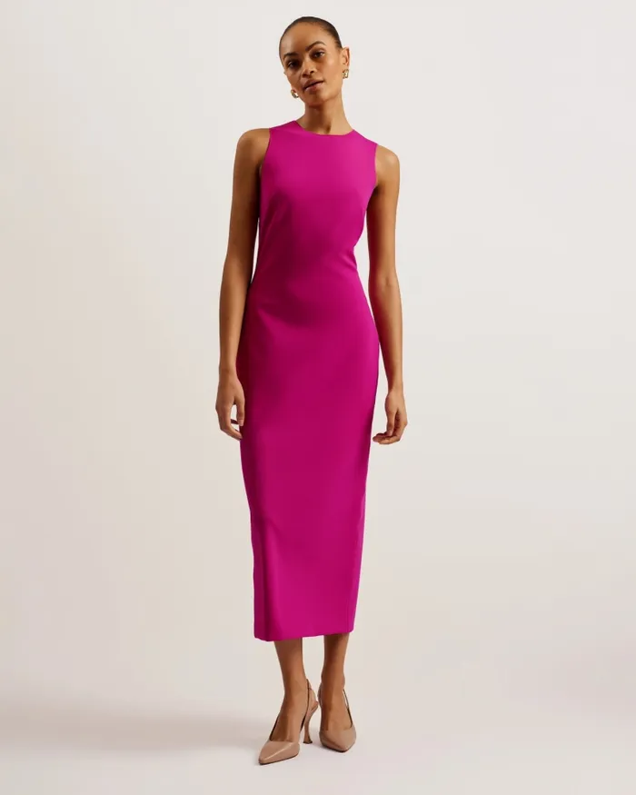Women ESTHAA 8211 Sleeveless Scuba Bodycon Midi Dress Purple Ted Baker Dresses Women ESTHAA 8211 Sleeveless Scuba Bodycon Midi Dress Purple Ted Baker Dresses