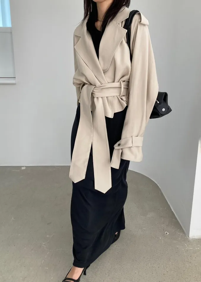 Women Faven Cropped Trench 8211 Beige The Frankie Shop Outerwear
