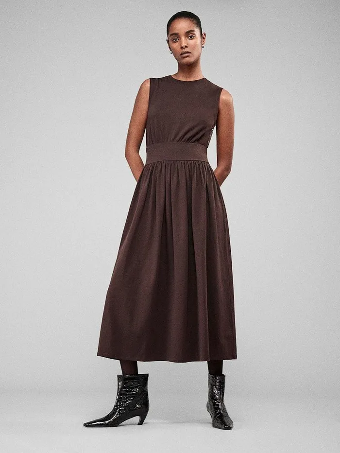 Women FRAME Dresses and Jumpsuits Banded Jersey Button Dress Women FRAME Dresses and Jumpsuits Banded Jersey Button Dress