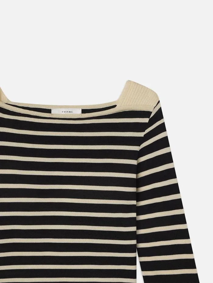 Women FRAME Sweaters Striped Boatneck Sweater