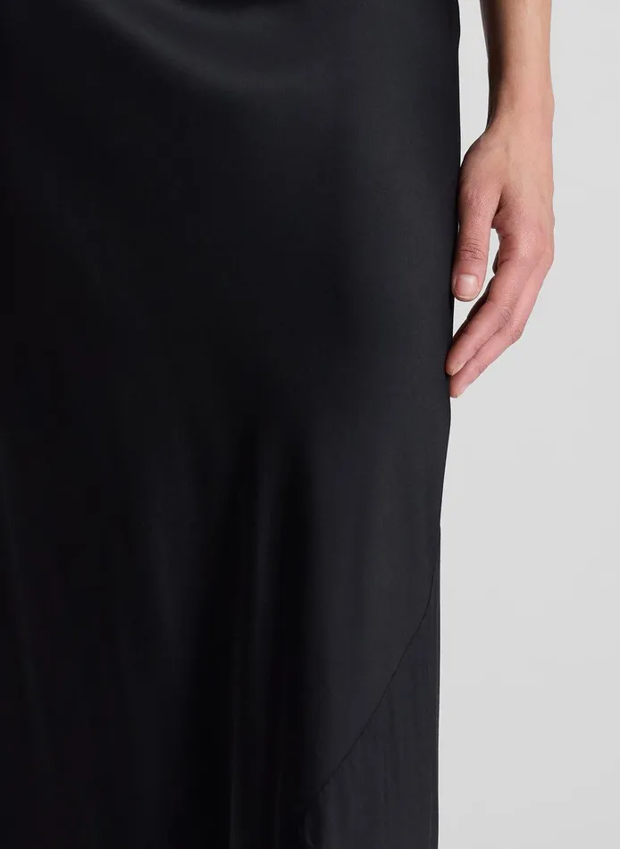Women Greta Satin Maxi Skirt Black ALC Skirts