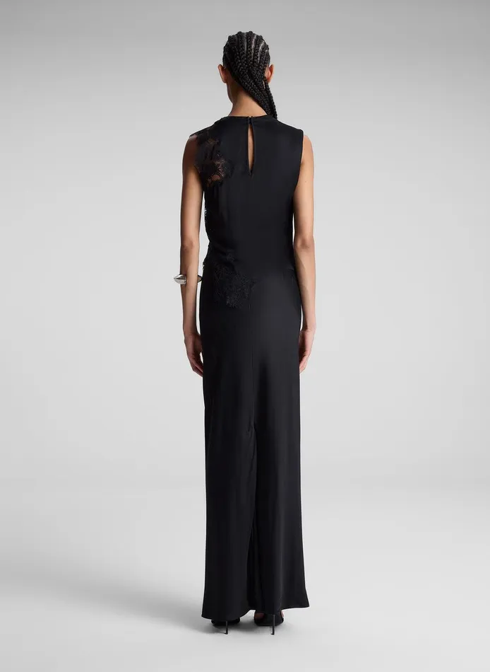 Women Greta Satin Maxi Skirt Black ALC Skirts