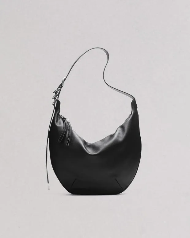 Women Handbags Rag and Bone Spire Leather Shoulder Bag Black