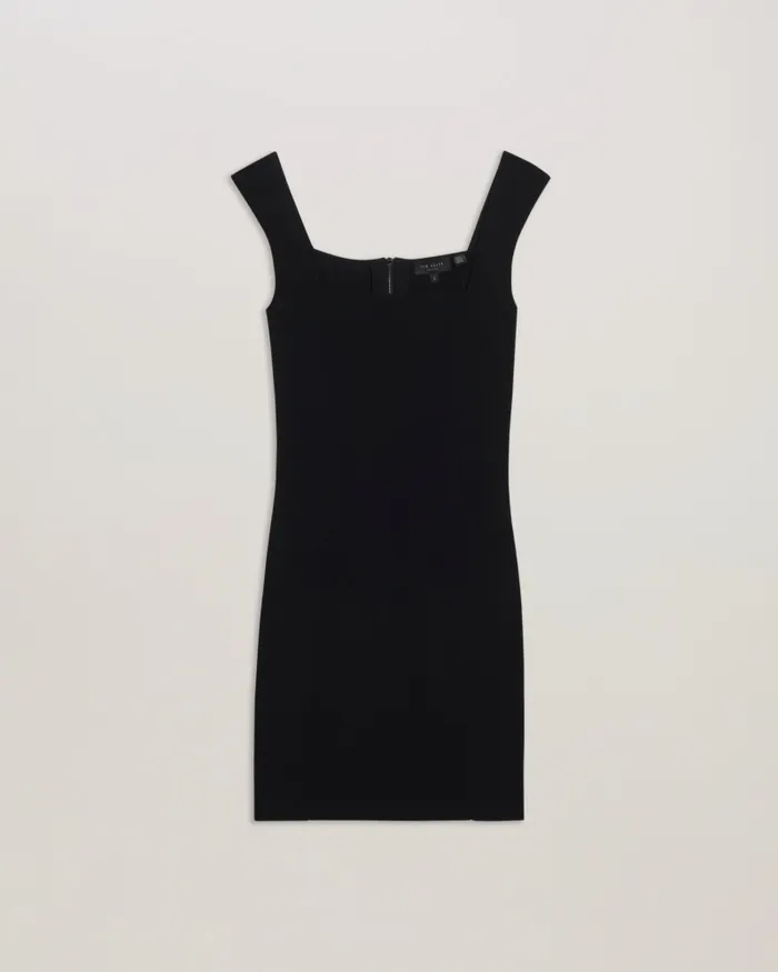 Women IMOJENN 8211 Knitted Sleeveless Bodycon Mini Dress Black Ted Baker Dresses