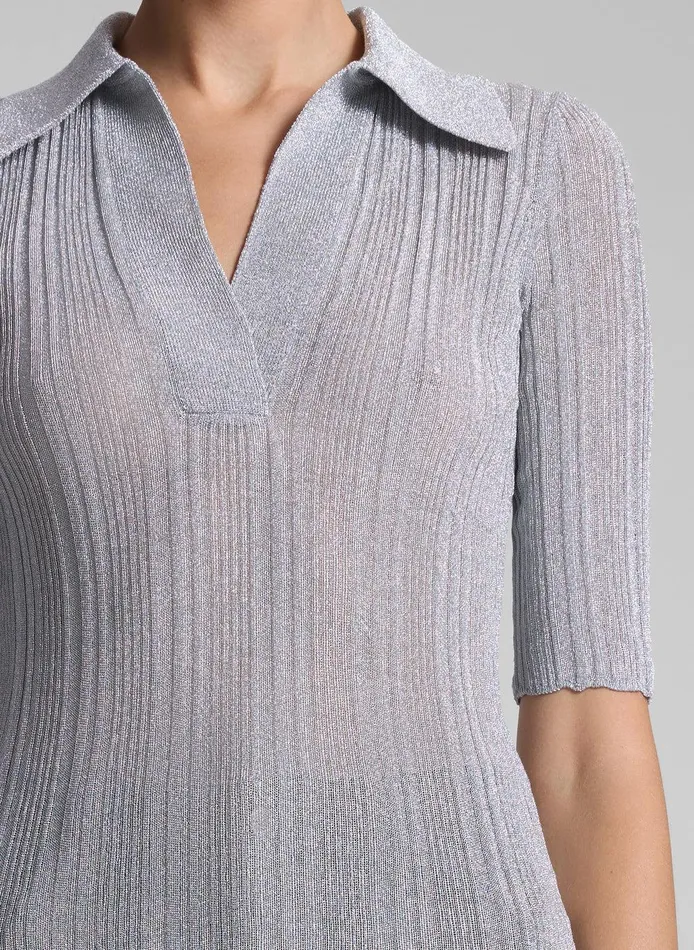 Women Joey Metallic Knit Top Mercury ALC Tops
