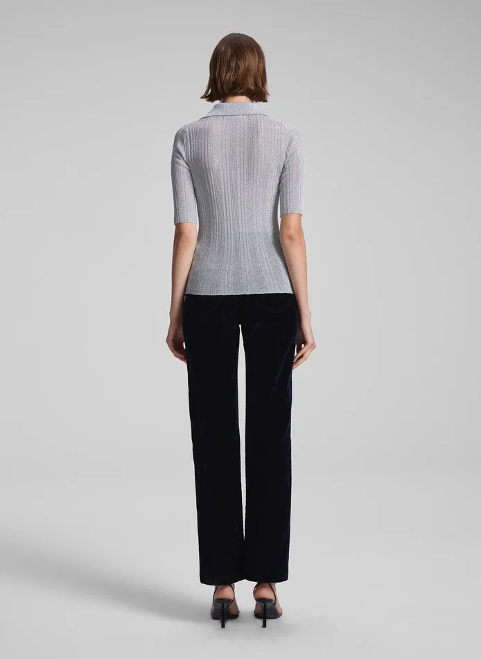 Women Joey Metallic Knit Top Mercury ALC Tops