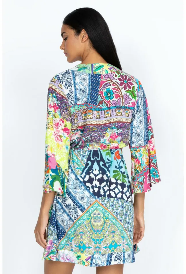 Women Johnny Was Cover Ups and Kimonos Locita Drawstring Patchwork Dress Locita