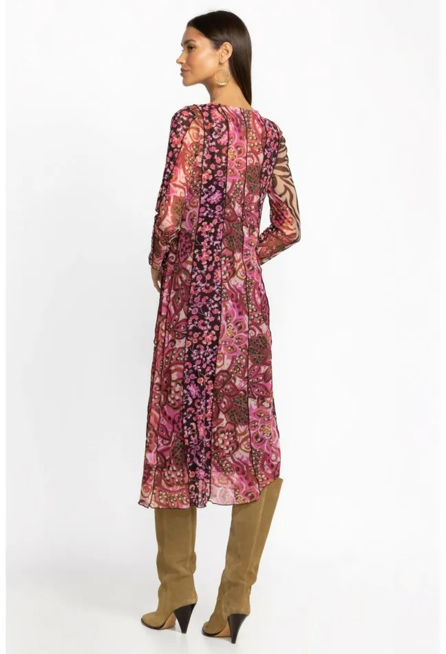 Women Johnny Was Dresses Agatha Mesh Midi Dress Multi