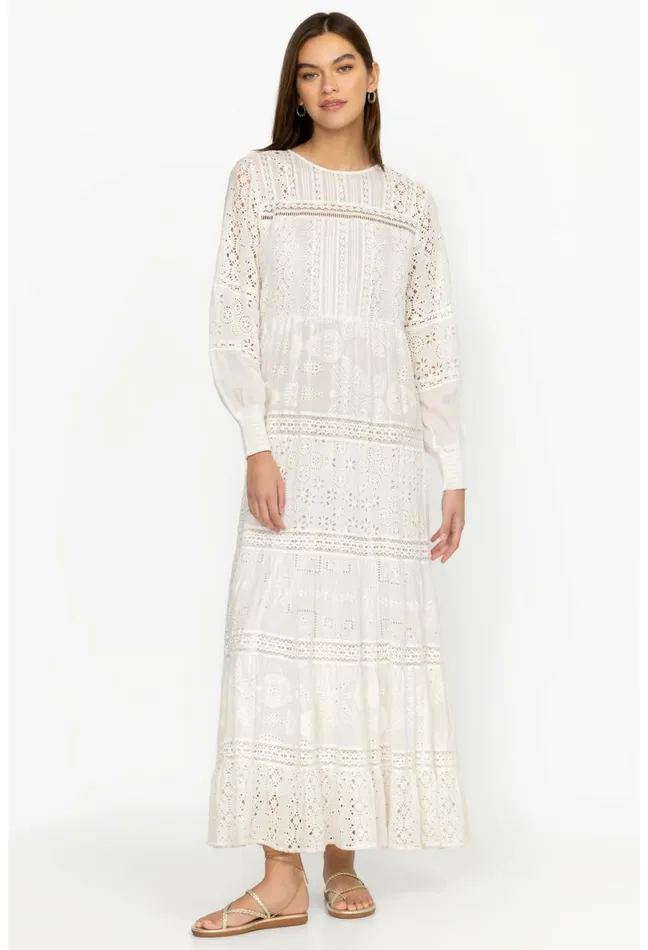 Women Johnny Was Dresses Billie Maxi Dress White
