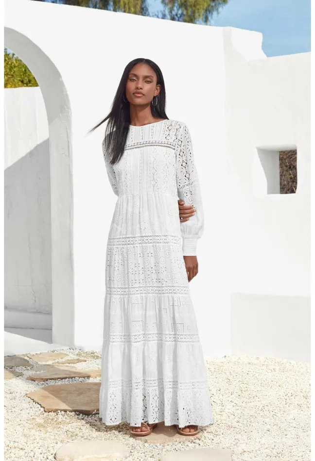 Women Johnny Was Dresses Billie Maxi Dress White