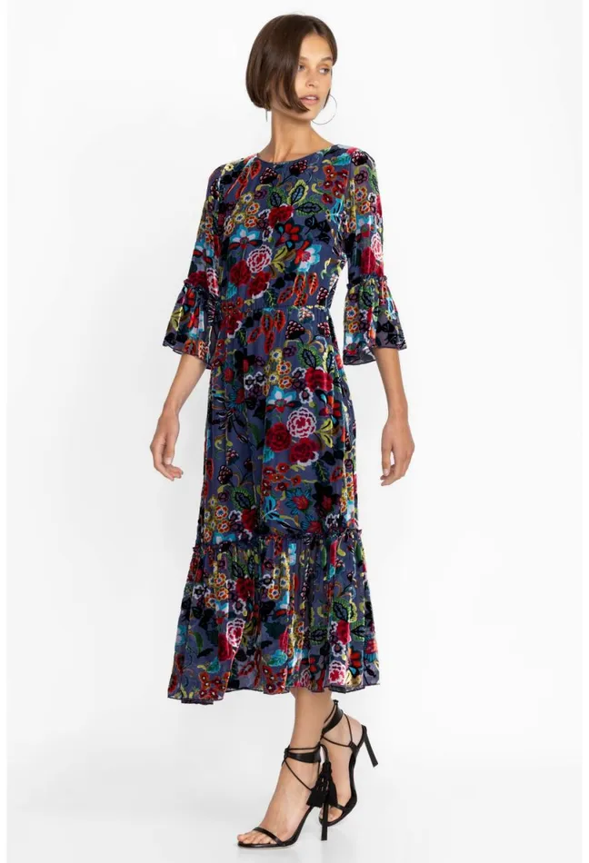 Women Johnny Was Dresses Minto Burnout Tanya Dress Lined Minto