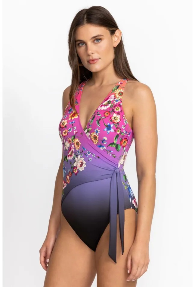 Women Johnny Was OnePieces Ombre Garden Wrap One Piece Ombre Garden