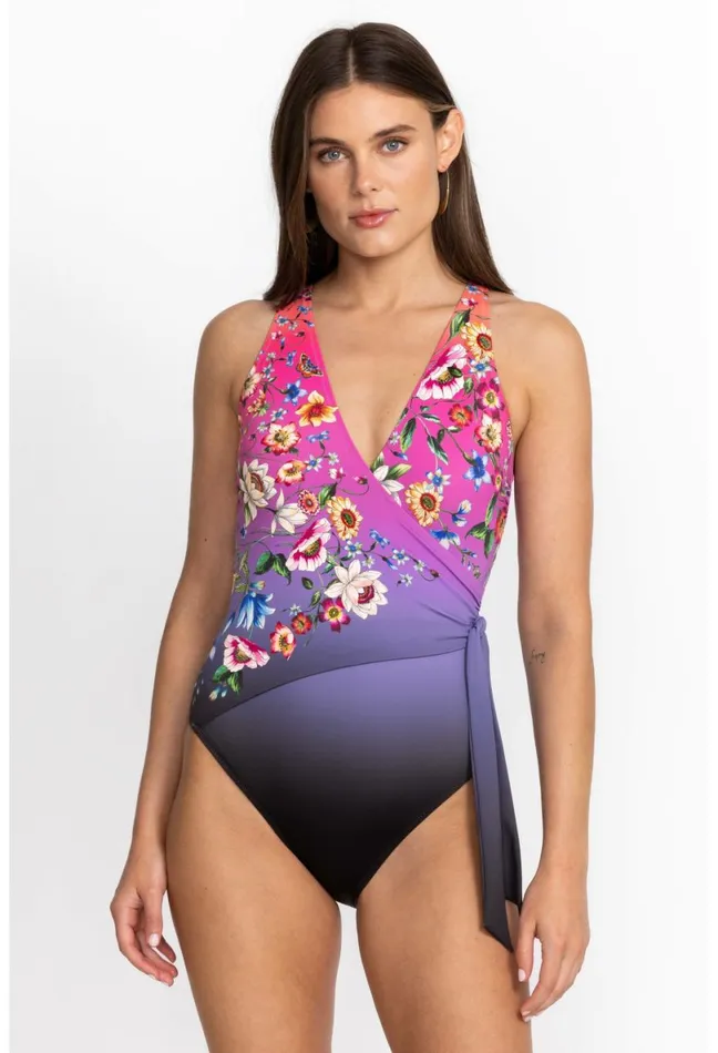 Women Johnny Was OnePieces Ombre Garden Wrap One Piece Ombre Garden