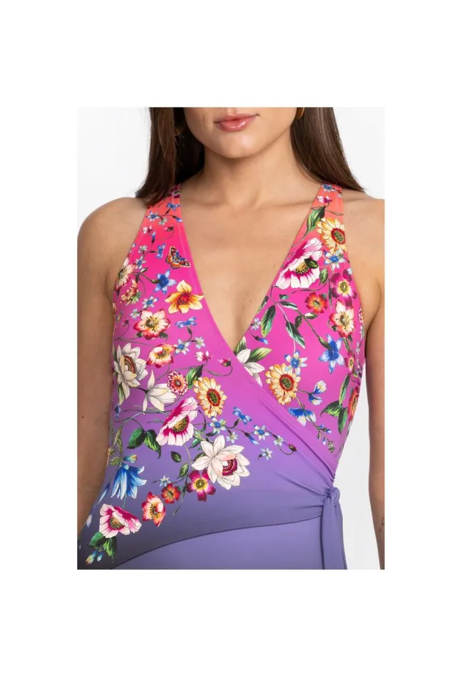 Women Johnny Was OnePieces Ombre Garden Wrap One Piece Ombre Garden