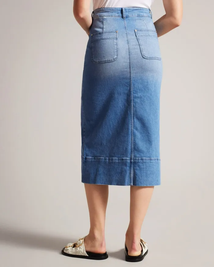 Women JOMANA 8211 Denim Midi Pencil Skirt Blue Ted Baker Skirts Women JOMANA 8211 Denim Midi Pencil Skirt Blue Ted Baker Skirts