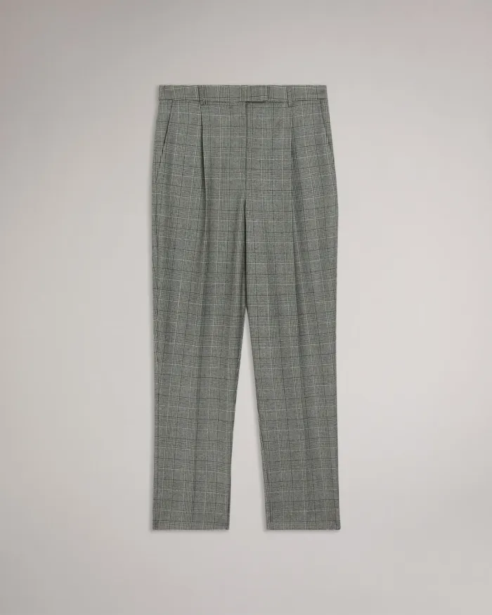 Women JOMMIAL 8211 Wool Check Tapered Trousers Black Ted Baker Trousers and Shorts