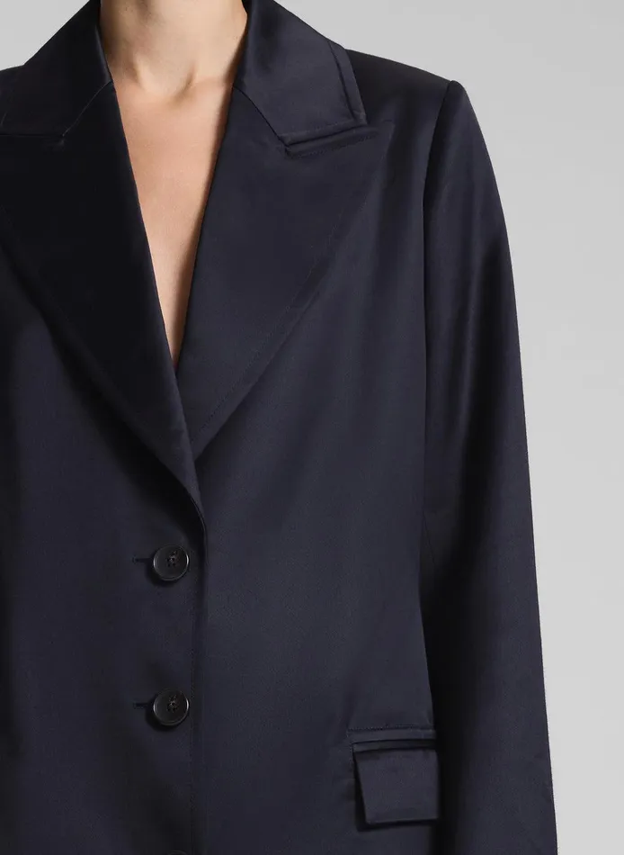 Women Jude Satin Coat Deep Navy ALC Jackets and Coats