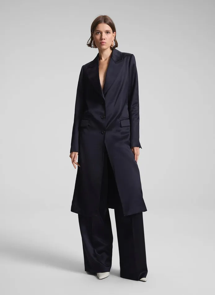 Women Jude Satin Coat Deep Navy ALC Jackets and Coats