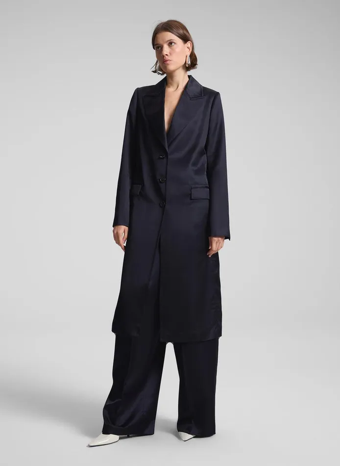 Women Jude Satin Coat Deep Navy ALC Jackets and Coats