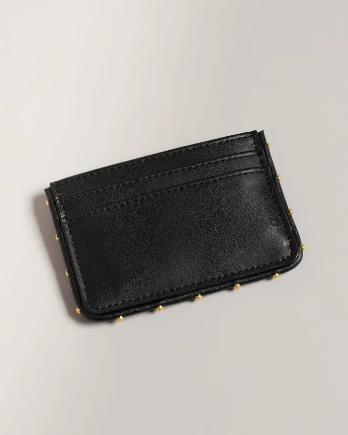 Women KAHNIA 8211 Studded Edge Leather Cardholder Black Ted Baker Purses and Cardholders