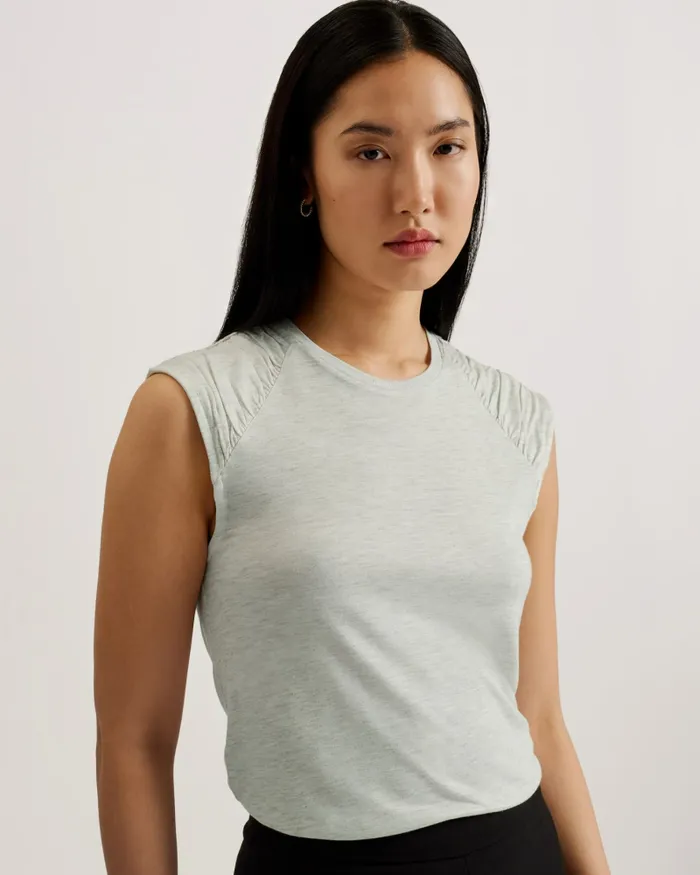 Women KERINHA 8211 Shoulder Gather Detail Vest Top Greymarl Ted Baker Tops and Blouses Women KERINHA 8211 Shoulder Gather Detail Vest Top Greymarl Ted Baker Tops and Blouses