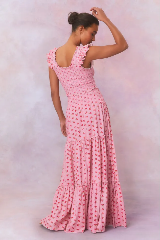 WomenKids Skirts LoveShackFancy Phia Floral Printed Smocked Maxi Skirt Cherry Pink WomenKids Skirts LoveShackFancy Phia Floral Printed Smocked Maxi Skirt Cherry Pink