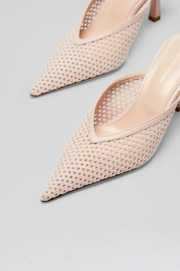 Women Leather Scanlan Theodore MESH MULE 75 TRENCH Women Leather Scanlan Theodore MESH MULE 75 TRENCH