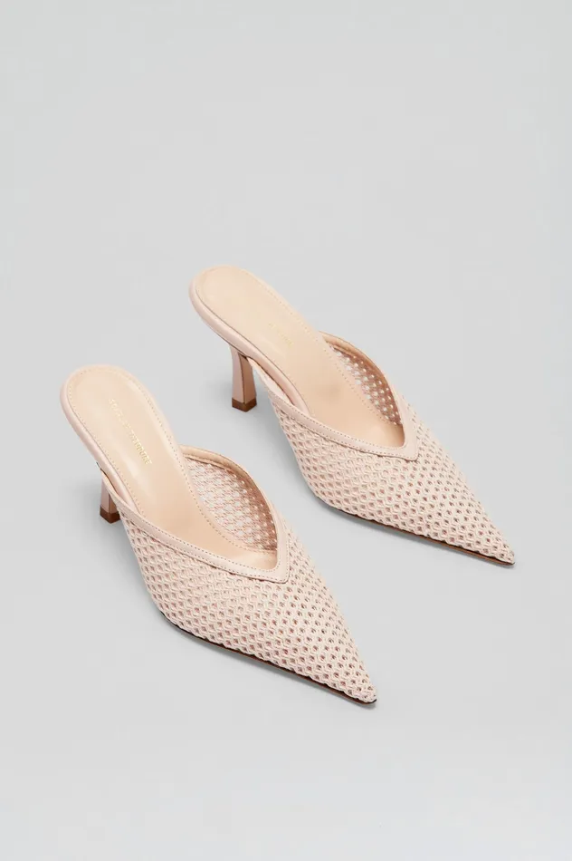 Women Leather Scanlan Theodore MESH MULE 75 TRENCH Women Leather Scanlan Theodore MESH MULE 75 TRENCH