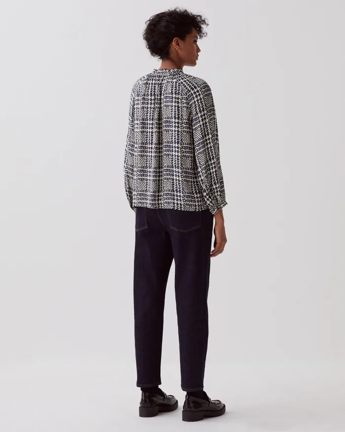 Women LongSleeve Silky Blouse Houndstooth Ble Comptoir Des Cotonniers Blouses and Shirts and Tops Women LongSleeve Silky Blouse Houndstooth Ble Comptoir Des Cotonniers Blouses and Shirts and Tops
