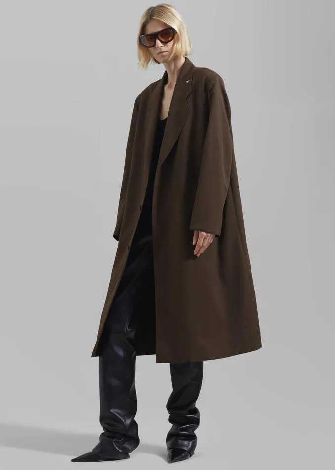 Women Low Classic Classic Long Coat 8211 Khaki The Frankie Shop Outerwear