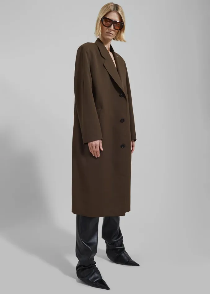 Women Low Classic Classic Long Coat 8211 Khaki The Frankie Shop Outerwear