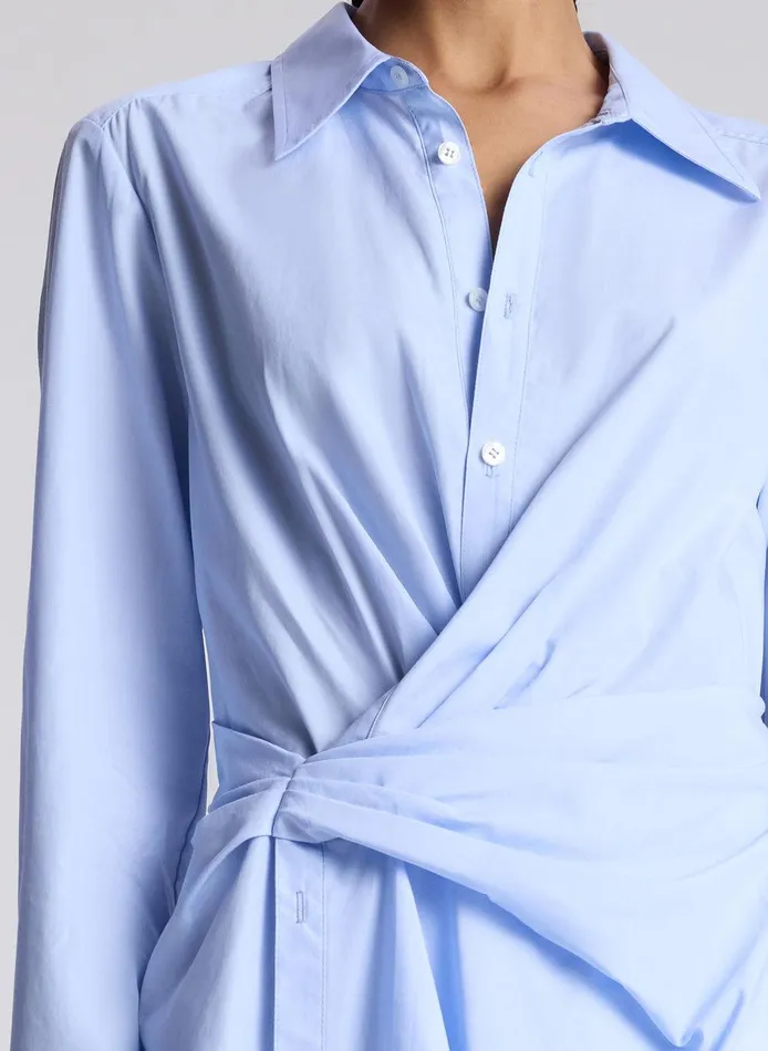 Women Lydia Cotton Mini Shirtdress Ice Bluewhite ALC Dresses