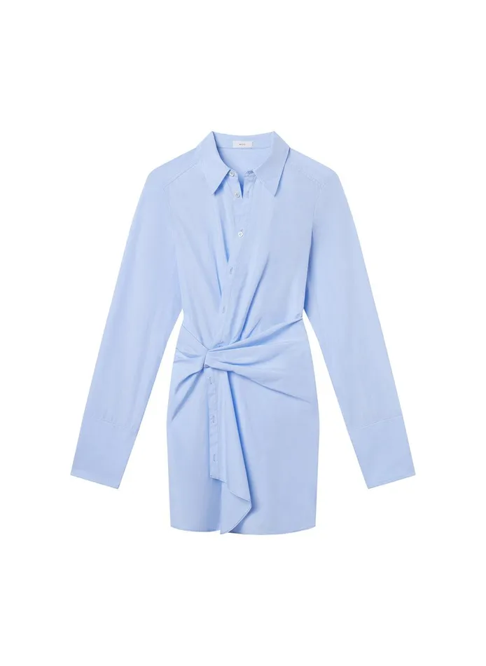 Women Lydia Cotton Mini Shirtdress Ice Bluewhite ALC Dresses
