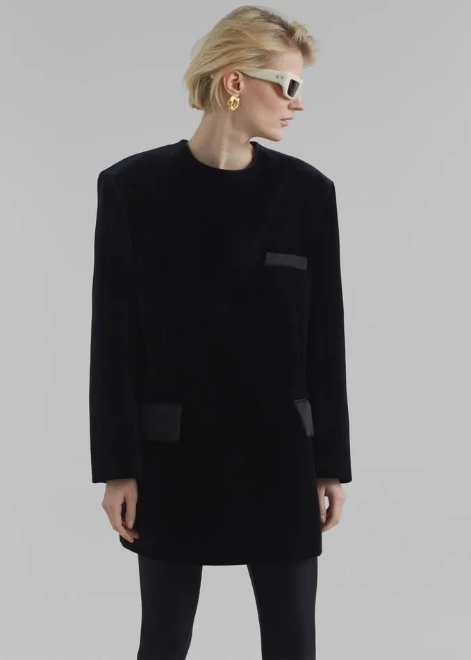Women Madison Mini Velvet Dress 8211 Black The Frankie Shop Dresses