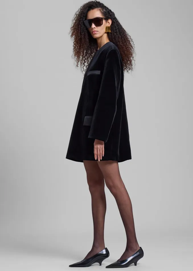 Women Madison Mini Velvet Dress 8211 Black The Frankie Shop Dresses