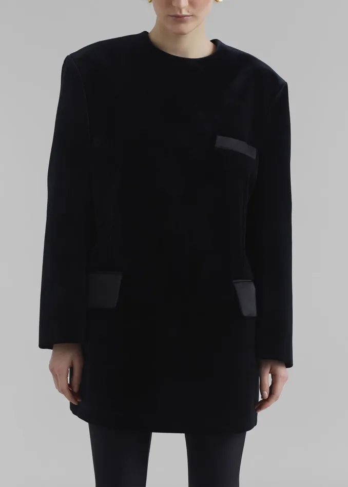 Women Madison Mini Velvet Dress 8211 Black The Frankie Shop Dresses