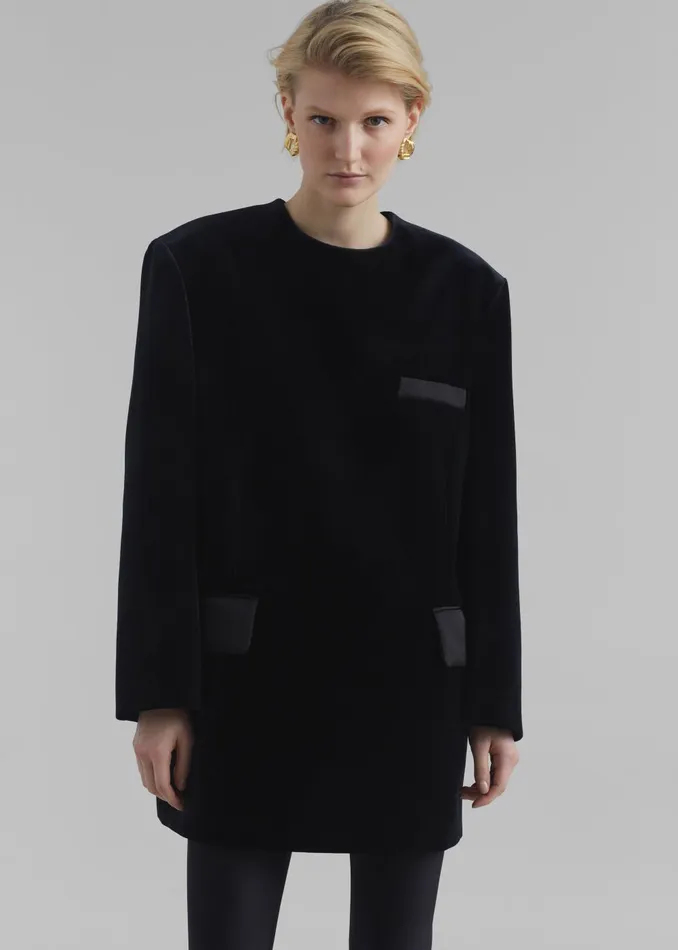 Women Madison Mini Velvet Dress 8211 Black The Frankie Shop Dresses
